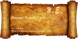 Masan Edvárd névjegykártya